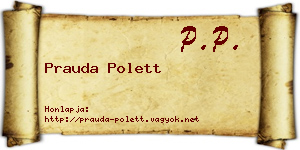 Prauda Polett névjegykártya